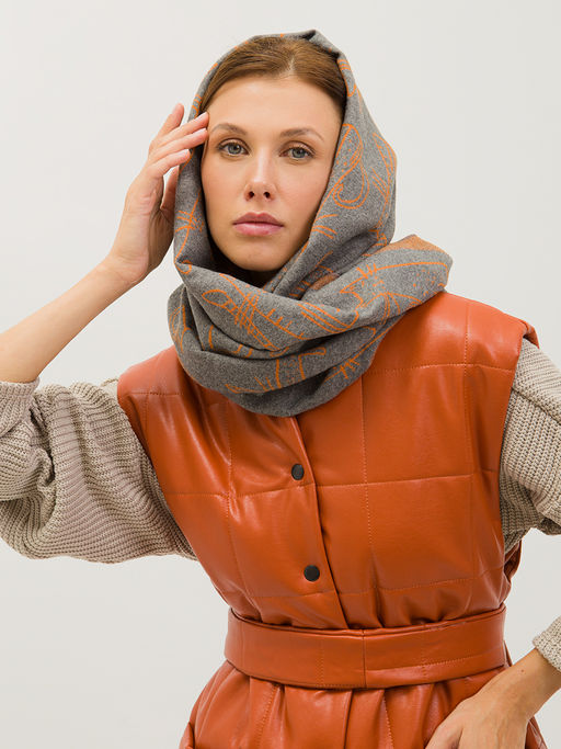 В составе шерсть и кашемир! теплый двусторонний палантин - Tantino фото 4