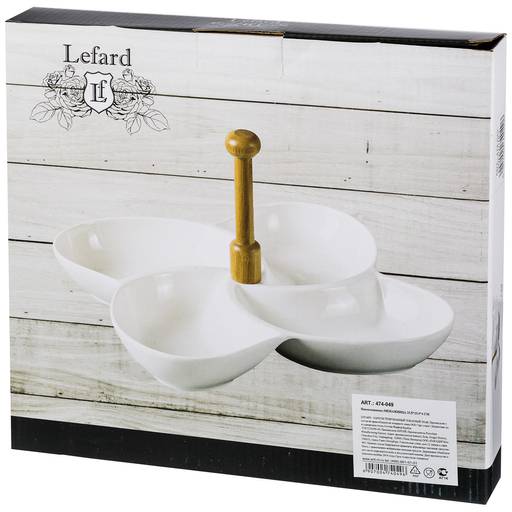 МЕНАЖНИЦА 4 СЕКЦИИ LEFARD С ДЕРЕВ. РУЧКОЙ 25.5*25.5*4 СМ  фото 2