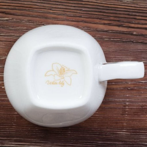 Чайный набор 12 предметов 220 мл квадратная форма MS / TC08L-12G 180 /уп 8/ костяной фарфор металл подставка - Галеонтрейд фото 5