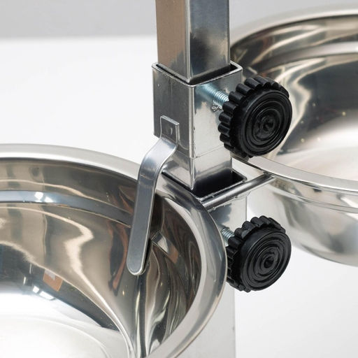 Подставка с мисками, 21.5 л, высота 50 см, разборная с верхним фиксатором, хром - Пижон фото 6