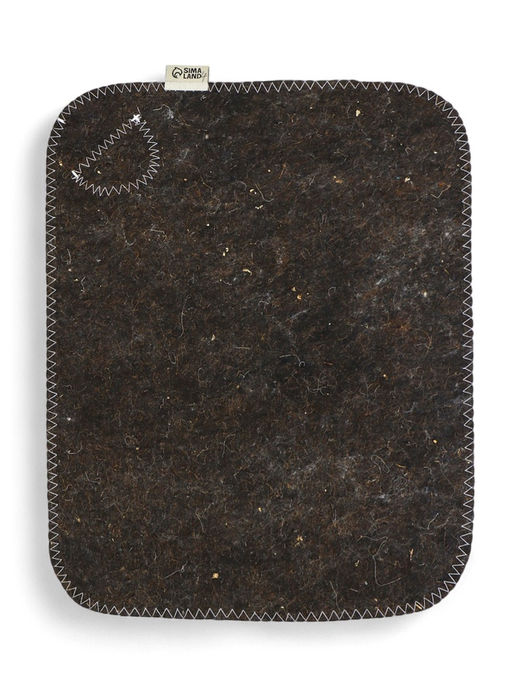 Коврик - сидушка для бани и сауны «Классический», 44×34 см, шерсть 100%, серый