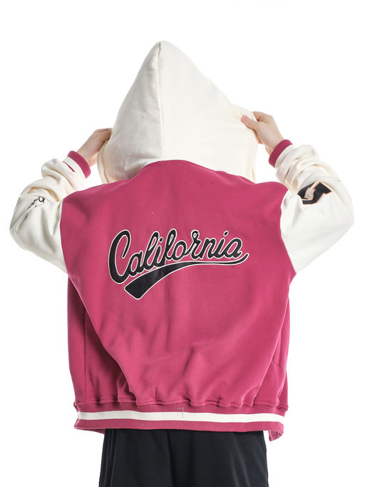 Толстовка с капюшоном с принтом 33-7647 красный - Mini maxi фото 5