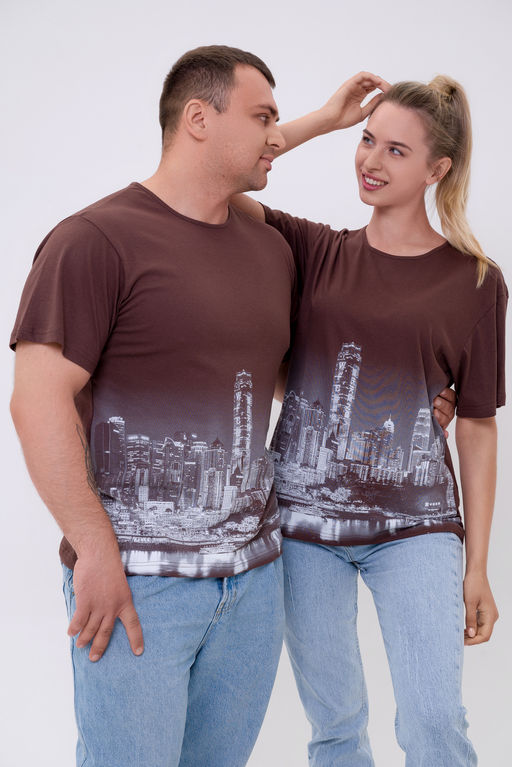 Футболка из кулирки унисекс Город шоколадный макс - Амадэль фото 5