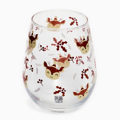 Стакан стеклянный новогодний Оленята, 620 мл