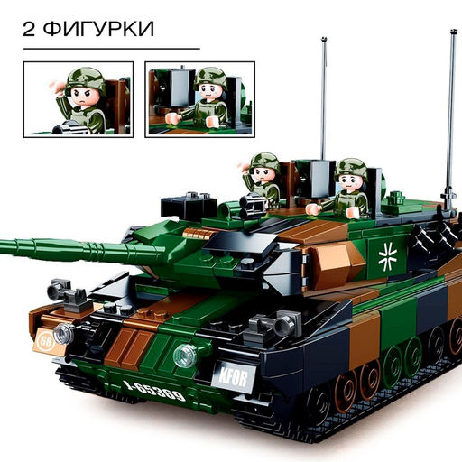 Конструктор Модельки Sluban «Боевой танк», 766 деталей