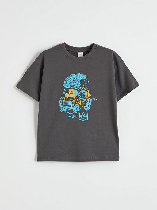 Bask?l? Erkek ?ocuk ?ortlu Pijama Tak?m?