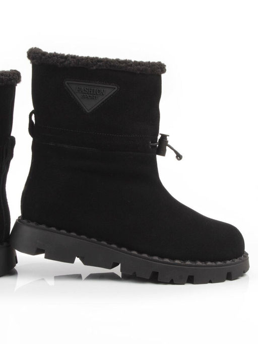 04-PAL273-1Z BLACK Ботинки зимние женские (натуральная замша, 100% шерсть)