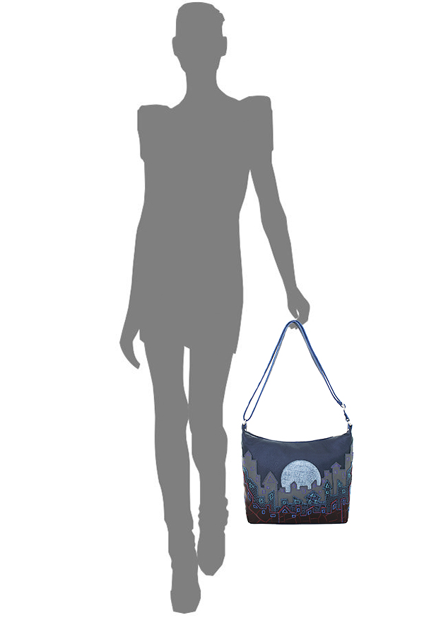 Сумка с аппликацией ДС-344-65 синий - Protege фото 3