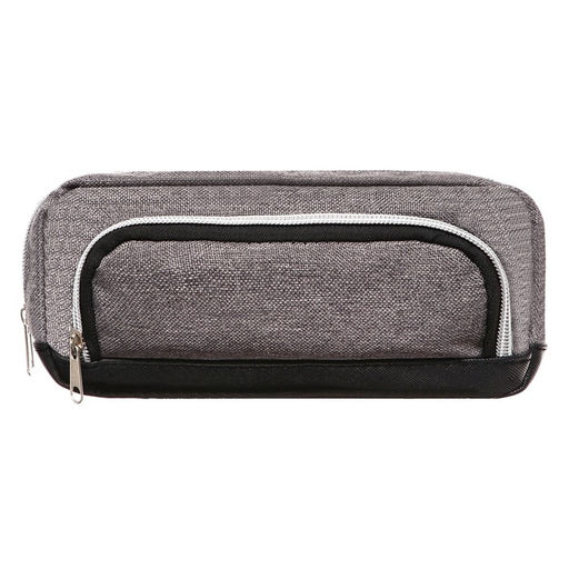 Пенал школьный Calligrata, мягкий, 2 отделения, 100×210×65 мм, объёмный, серый