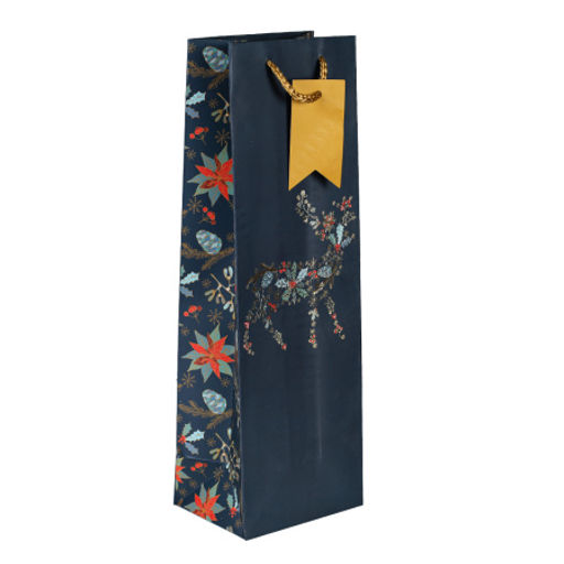 Цена за 12 шт. Пакет подарочный 12х36х9см под бутылку / 9069 /уп 12/600/Новый год - Галеонтрейд фото 8