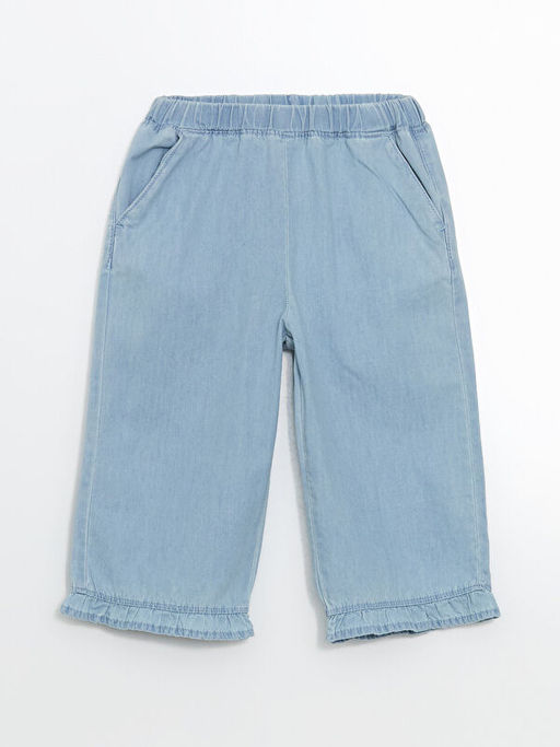 Beli Lastikli K?z ?ocuk Jean Pantolon