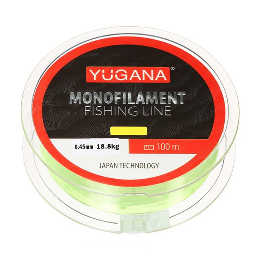 Леска монофильная YUGANA, диаметр 0.45 мм, тест 18.8 кг, 100 м, жёлтая  фото 2