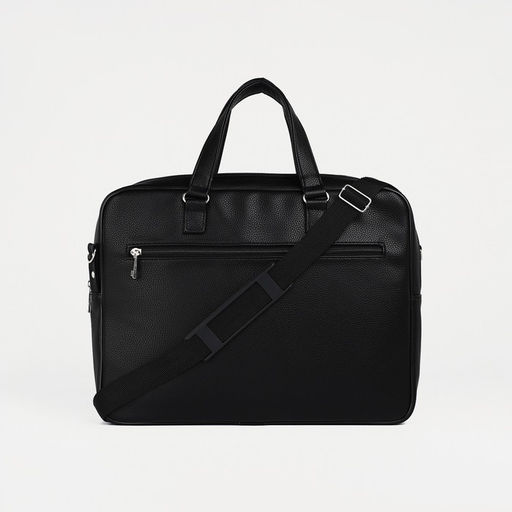 Сумка деловая на молнии, 2 наружных кармана, цвет чёрный - Textura фото 3