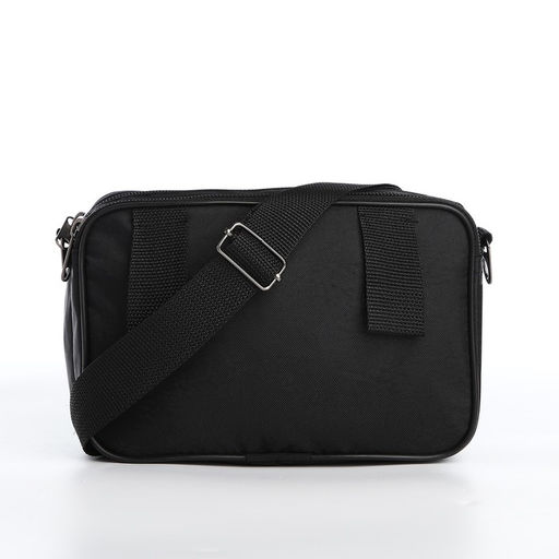Сумка мужская через плечо, Sacvoyage на молнии, 3 наружных кармана, 20×8×13 см, чёрная