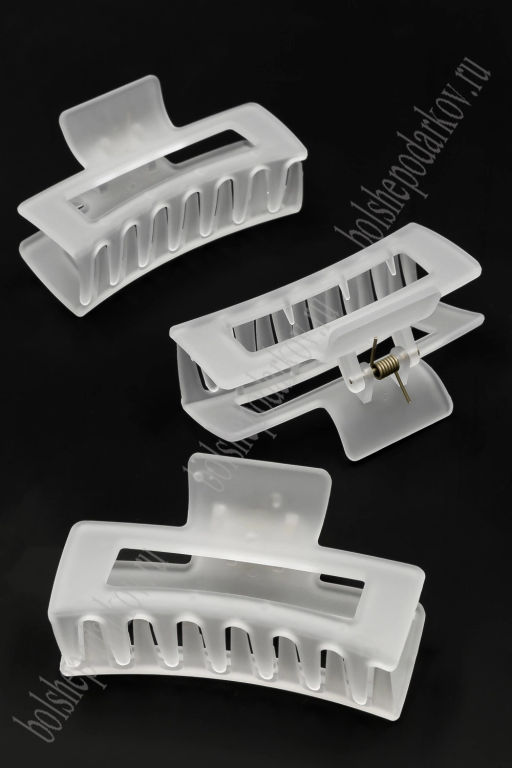 Крабики для волос матовые 8,5*4,5 см (12 шт) SF-7980, прозрачный