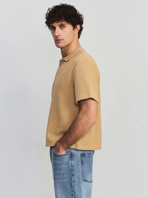 Футболка поло из фактурного хлопка / Zarina  фото 4