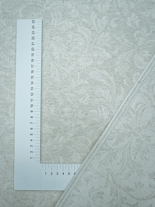 Полульняной жаккард Перепев цв.св.бежево-серый, ш.1.6м, лен-50%, хлопок-50%, 210гр/м.кв - Купава фото 2