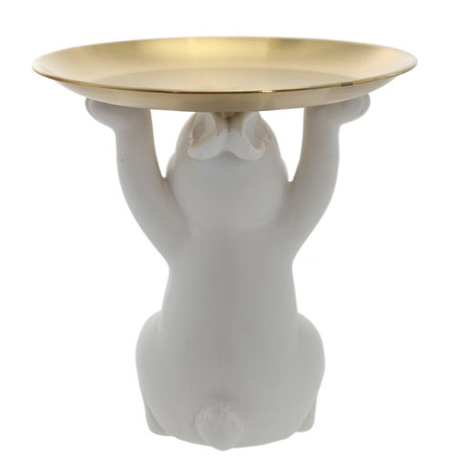 Фигурка декоративная "Заяц" с подносом, L20 W20 H21 см