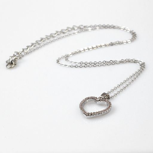 Кулон на цепочке «Подари счастье», циркон, сердце, белый в серебре, 45 см