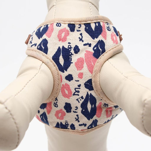 Комплект амуниции с мягкой шлейкой Поцелуи, поводок 120 х 1 см, розовый - Пижон фото 5