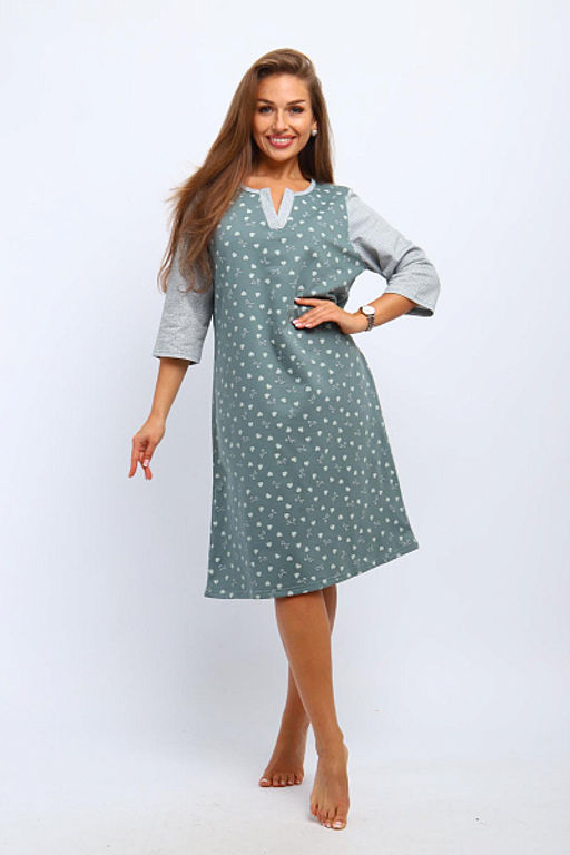 Сорочка теплая, футер с начесом (01060) - Плиона фото 3