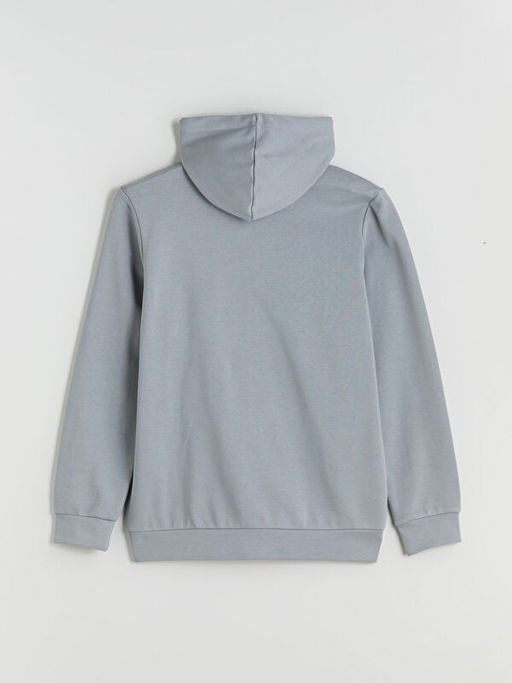 Kap??onlu Uzun Kollu Erkek Fermuarl? Sweatshirt