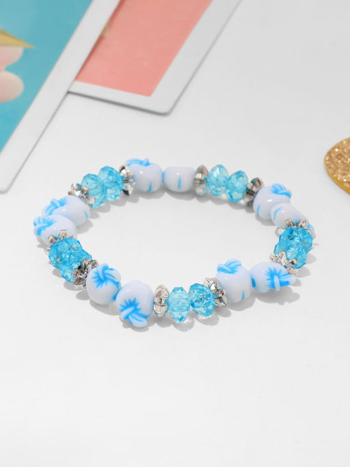 Цена за 2 шт. Браслет детский «Выбражулька» яблочки, d=5 см, голубой