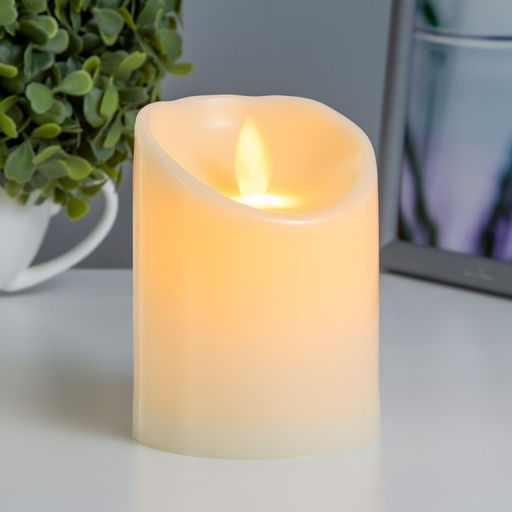 Светодиодная свеча, ночник LED RISALUX «Большая», от батареек 3ААА, 7.5×7.5×10 см