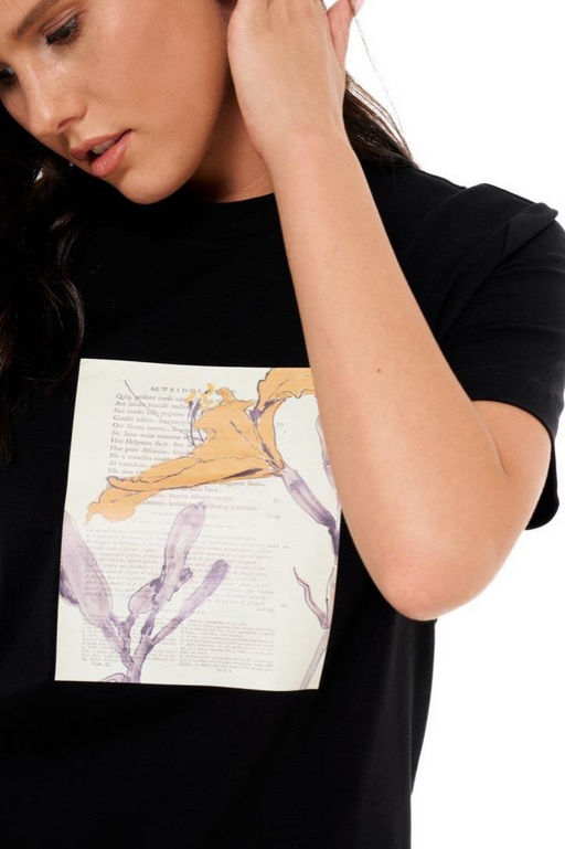 Хлопковая футболка Dolores с принтом Newspapper (Цвет: Черный Love to Love) - Morozov Amavie фото 8