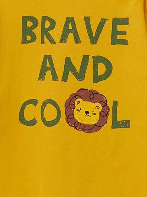 Bisiklet Yaka Bask?l? Erkek Bebek Ti??rt