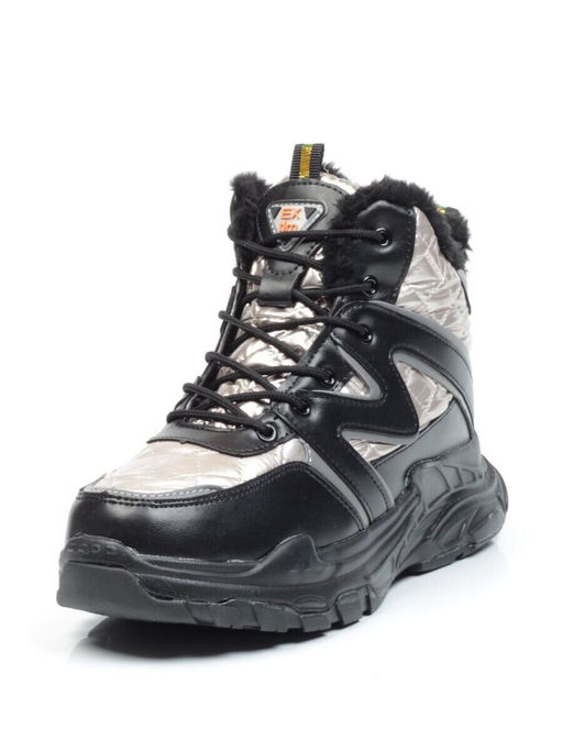 8526-3 BLACK Ботинки женские зимние (искусственные материалы)