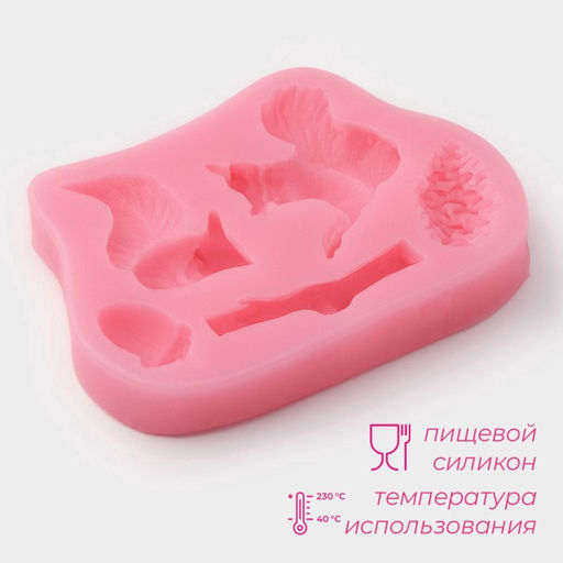 Молд Доляна Белочка и орешки, силикон, 10?7?1.5 см, розовый  фото 2