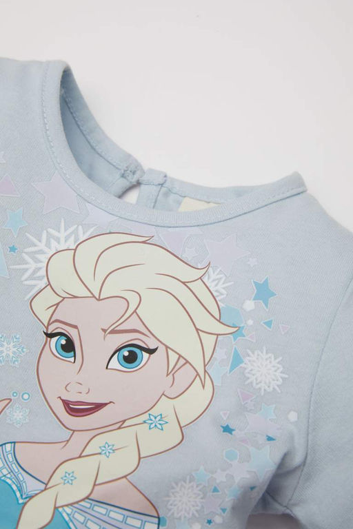 Платье с длинными рукавами Холодное сердце для маленьких девочек - Defacto фото 2