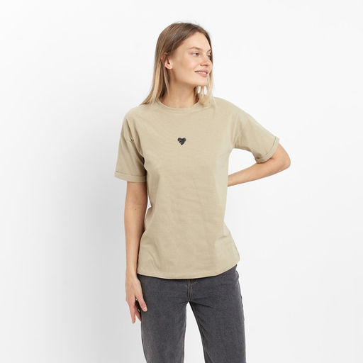 Футболка женская «Сердце», цвет хаки, размер 44