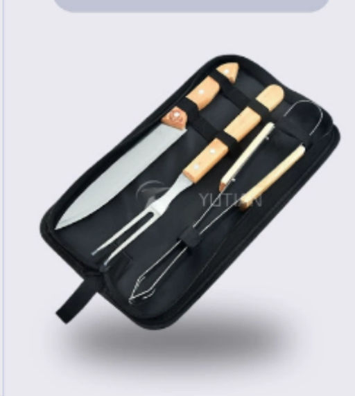 Набор для барбекю 3 предмета в чехле / DW-109 /уп 48/ деревянные ручки