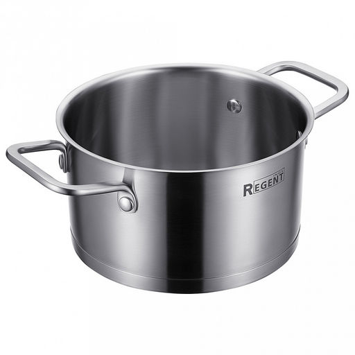 Кастрюля из нержавеющей стали "Linea PALERMO" 1,8л, д16см, h9см, s0,6мм, дно s15мм, трехслойное капсулированное дно, стеклянная крышка-дуршлаг с силиконовым ободком, два режима слива воды, ручка из нержавеющей стали, цветная коробка, "Regent" (Китай)
