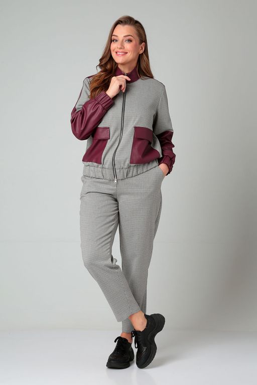Костюм Liona Style 855 бордовый  фото 4