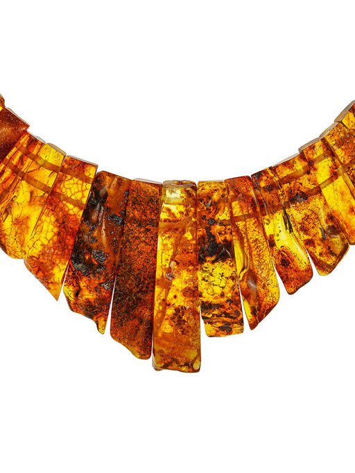 Колье с лечебным эффектом из натурального текстурного янтаря Помпеи