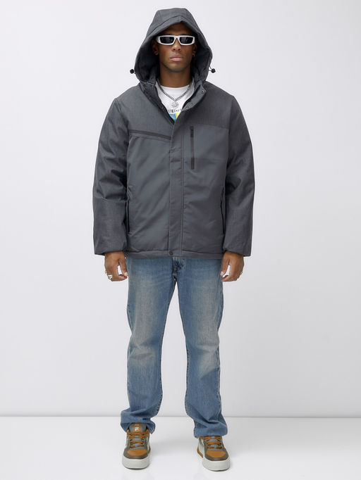 Куртка спортивная мужская зимняя большого размера темно-серого цвета 66613TC - Mtforce фото 6