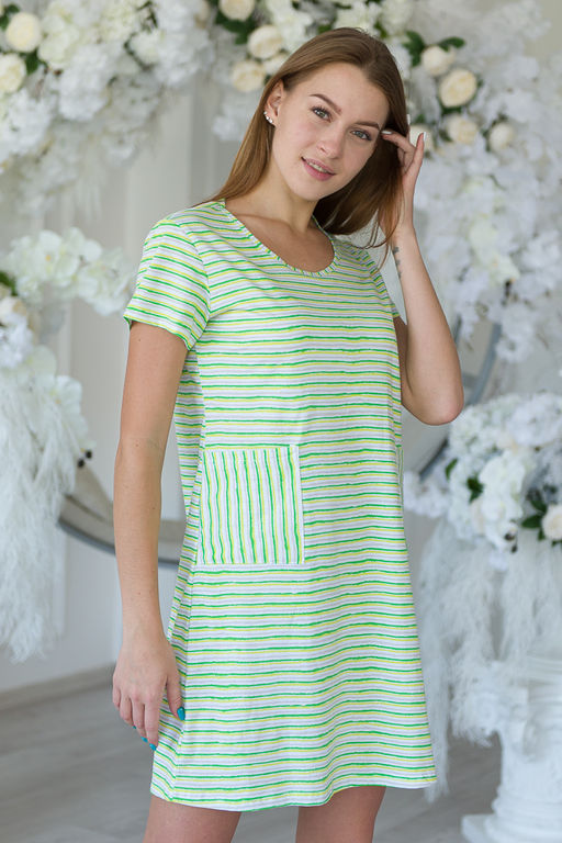 Туника женская из кулирки Руслана ярко-зеленый - Амадэль фото 2