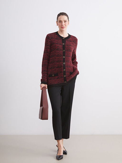 Bisiklet Yaka Desenli Kad?n Triko H?rka