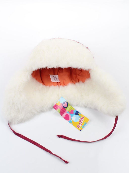 D101 CRIMSON Шапка-ушанка детская (100% полиэстер, 100% хлопок)