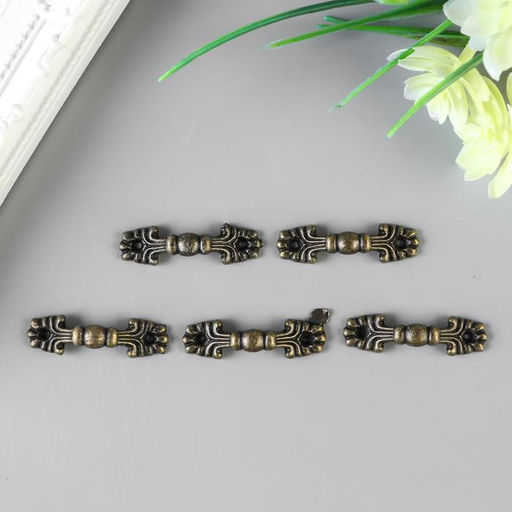 Цена за 10 шт. Ручка для шкатулки металл "Классика" бронза 4,2х1,3 см