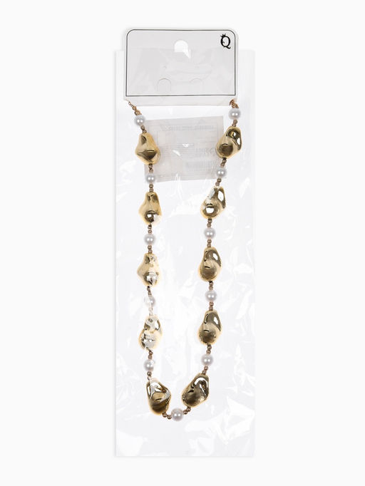 Бусы "Жемчуг Борокко", цвет белый в золоте 40+удл