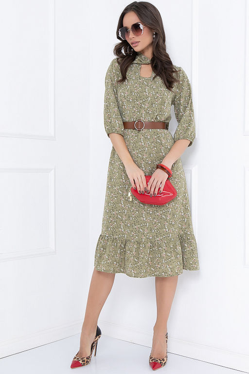 ПЛАТЬЕ НОГАРА (ХАКИ ФЛОВЕРС) - Bellovera фото 5