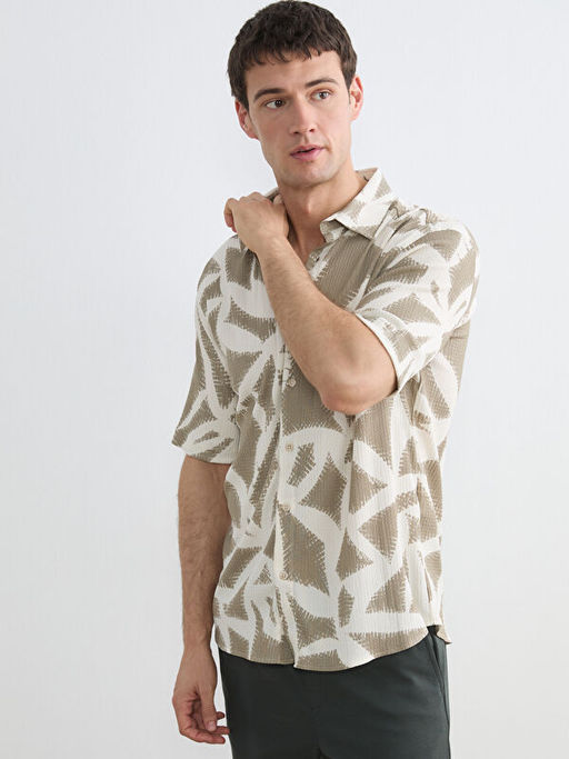 Regular Fit Desenli Erkek G?mlek