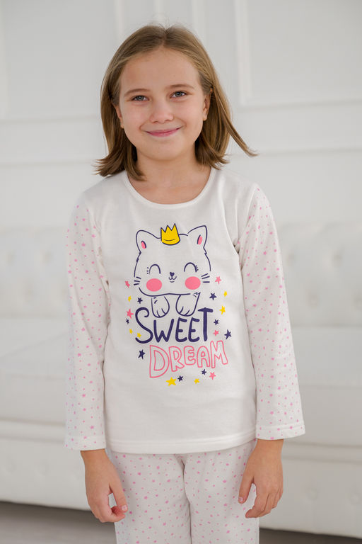 Пижама подростковая из футера Кисонька звездный