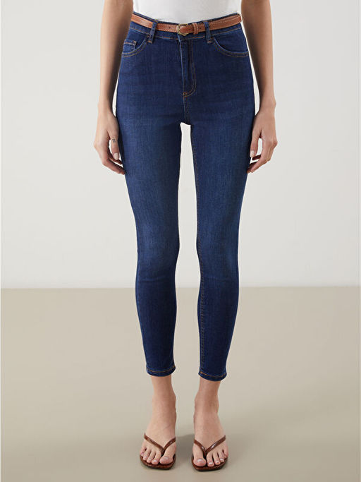 Beli Kemerli J?piter S?per Skinny Fit Kad?n Jean Pantolon