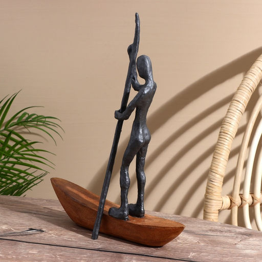 Статуэтка «Лодочник», 28×9.5×37.5 см, полимерная смола, манговое дерево
