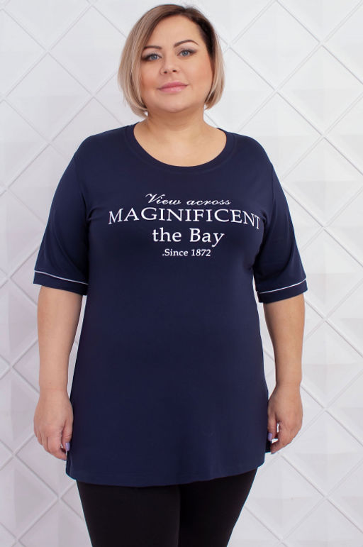 Арт. 3675 Футболка женская50-58 (5 шт) Цвет:темно-синий - Калинка фото 13